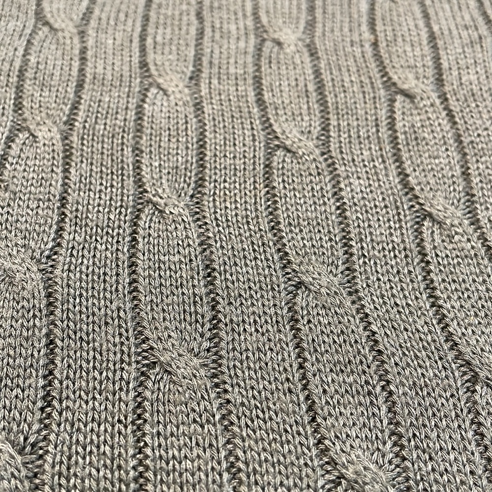 Pendleton Petite Olive Green Cable Knit Short Sle… - image 5